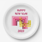 GLÜCKLICHES NEUJAHR 2023, PAPIERPLATTE PAPPTELLER (Vorderseite)