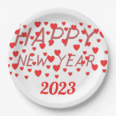 GLÜCKLICHES NEUJAHR 2023, PAPIERPLATTE PAPPTELLER (Vorderseite)