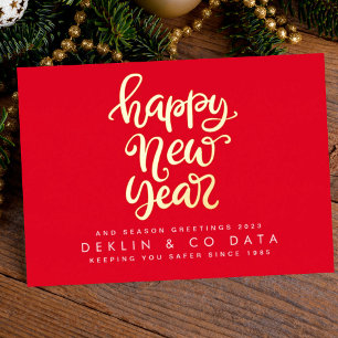 GLÜCKLICHES NEUJAHR 2024 SAISON GREETINGS RED CORP FOLIEN FEIERTAGSKARTE