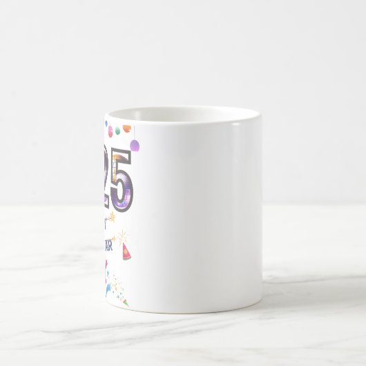 GLÜCKLICHES NEUJAHR 2025 KAFFEETASSE (Mittel)