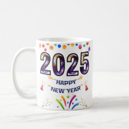 GLÜCKLICHES NEUJAHR 2025 KAFFEETASSE