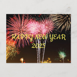 GLÜCKLICHES NEUJAHR 2025 POSTKARTE
