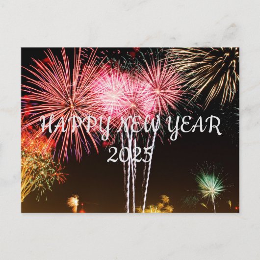 GLÜCKLICHES NEUJAHR 2025 POSTKARTE (Vorderseite)