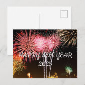 GLÜCKLICHES NEUJAHR 2025 POSTKARTE (Vorne/Hinten)