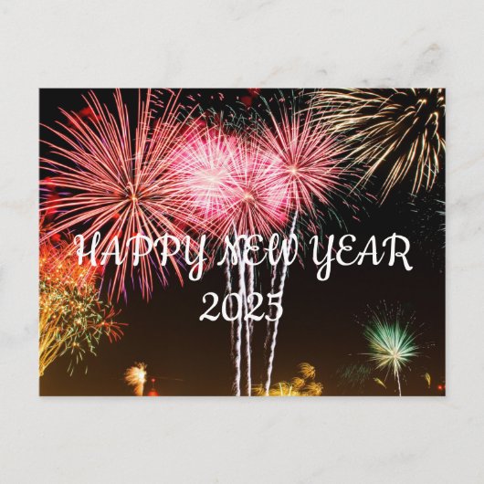 GLÜCKLICHES NEUJAHR 2025 POSTKARTE (Vorderseite)