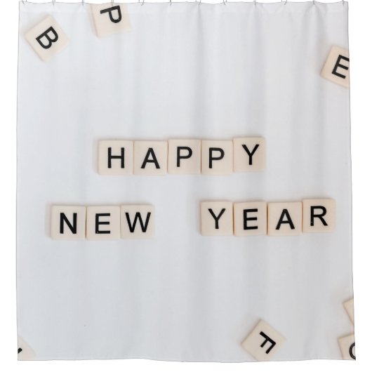 GLÜCKLICHES NEUJAHR DUSCHVORHANG (Vorderseite)