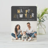 GLÜCKLICHES NEUJAHR FEIERTAGSKARTE (Stehend Vorderseite)