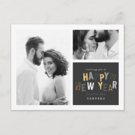 GLÜCKLICHES NEUJAHR FEIERTAGSPOSTKARTE