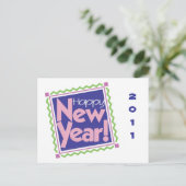 GLÜCKLICHES NEUJAHR FEIERTAGSPOSTKARTE (Stehend Vorderseite)
