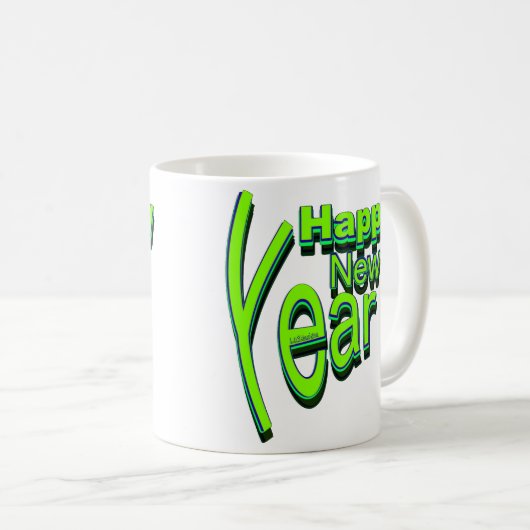 GLÜCKLICHES NEUJAHR KAFFEETASSE (VorderseiteRechts)