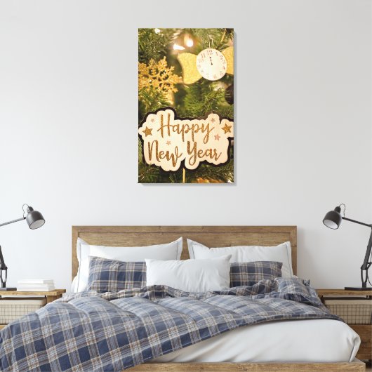 GLÜCKLICHES NEUJAHR LEINWANDDRUCK (Insitu (Schlafzimmer))