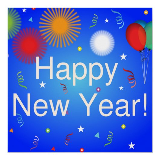 GLÜCKLICHES NEUJAHR POSTER (Vorderseite)