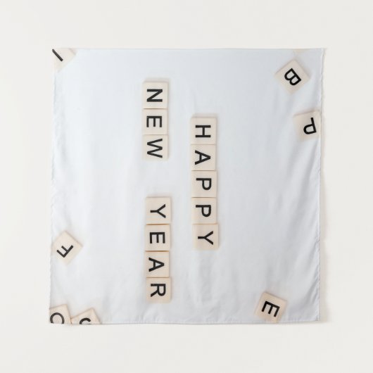 GLÜCKLICHES NEUJAHR WANDTEPPICH (Vorderseite (Horizontal))