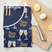 GLÜCKLICHES NEUJAHR & WEINCHRISTMAS CUSTOM MONOGRA GESCHIRRTUCH (Viertel Falte)