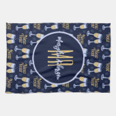 GLÜCKLICHES NEUJAHR & WEINCHRISTMAS CUSTOM MONOGRA GESCHIRRTUCH (Horizontal)