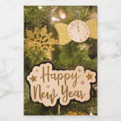 GLÜCKLICHES NEUJAHR WEINETIKETT (Einzelnes Label)