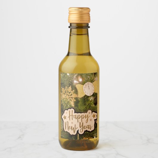 GLÜCKLICHES NEUJAHR WEINETIKETT (Vorderseite)