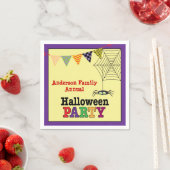 Glückliches niedliche Spinne u. Netz Halloweens I Serviette (Beispiel)