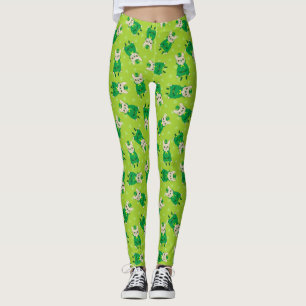 Glückliches niedliches Frenchie an St Patrick Tag Leggings