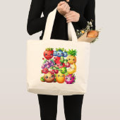 Glückliches Obst Jumbo Stoffbeutel (Vorderseite (Produkt))