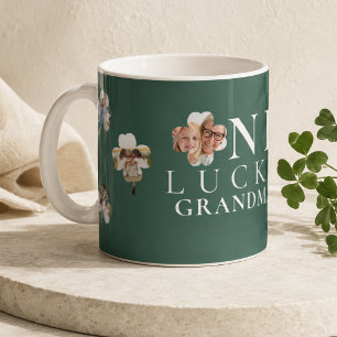 Glückliches Oma-Grünes-Kleeblatt-Foto Kaffeetasse