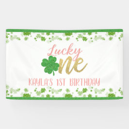 Glückliches One First Birthday Banner - Mädchen
