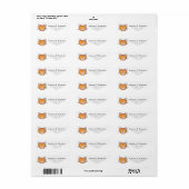 Glückliches Orange Gestreiftes Getigertes Kawaii C (Vorne)