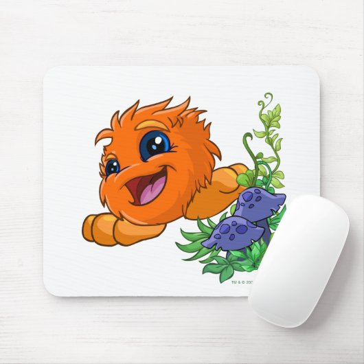 Glückliches orange JubJub in Neopia Zentrale Mousepad (Mit Mouse)