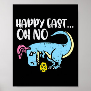 Glückliches Ost Oh Nein Trex Ei Lustiges Ostern Di Poster