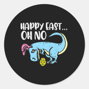 Glückliches Ost Oh Nein Trex Ei Lustiges Ostern Di Runder Aufkleber