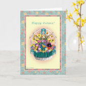 Glückliches Ostara - frühlingshaftes Äquinoktikum Karte (Gelbe Blume)