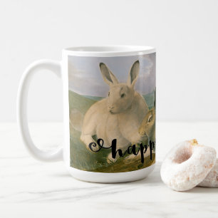 Glückliches Osterhase-Hasen-Paar Wasserfarbe Vinta Kaffeetasse