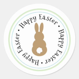 Glückliches Osterhasen-Silhouetten-Sticker Runder Aufkleber