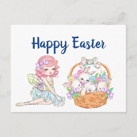 Glückliches Ostermädchen Postkarte (Vorderseite)