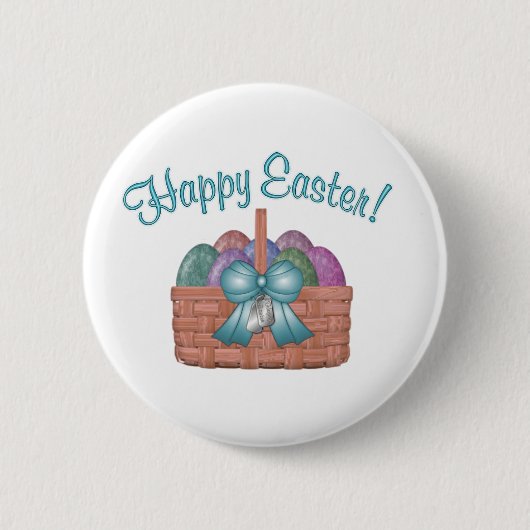 glückliches Ostern-Aqua Button (Vorderseite)