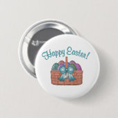 glückliches Ostern-Aqua Button (Vorne & Hinten)