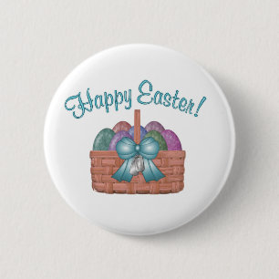 glückliches Ostern-Aqua Button