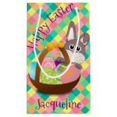 Glückliches Ostern-Frühlings-Schachbrett Kleine Geschenktüte (Rückseite)