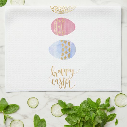 Glückliches Ostern-Geschirrtuch Geschirrtuch (Gefaltet)