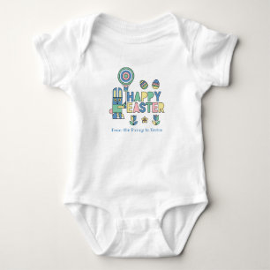 Glückliches Ostern-Hasen-Ballon – Süß und Personal Baby Strampler