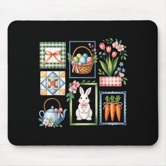 Glückliches Ostern-Hasen-Ei für Kinder Junge Mädch Mousepad (Vorne)