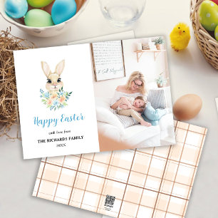 Glückliches Ostern-Hasen-Foto Feiertagskarte