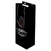 Glückliches Ostern- und Osterei mit amerikanischer Geschenktüte Für Weinflaschen (Vorderseite Schrägansicht)