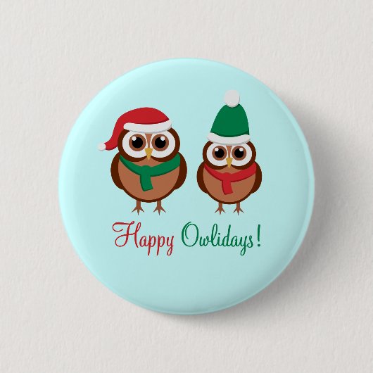 Glückliches Owlidays Button (Vorderseite)