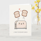 glückliches Paar, Hochzeit, Toast Karte (Gelbe Blume)