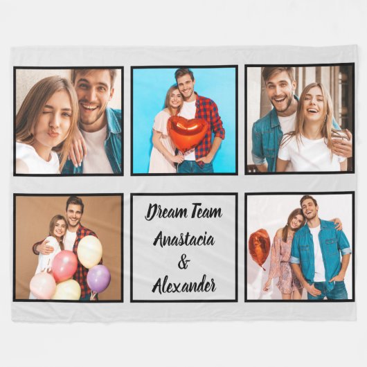 Glückliches Paar moderne personalisierte Valentine Fleecedecke (Vorderseite (Horizontal))