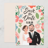 Glückliches Paar Save The Date (Vorne/Hinten)