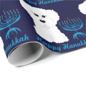Glückliches Packpapier Chanukkas Bichon Frise (Rolleneckpunkt)