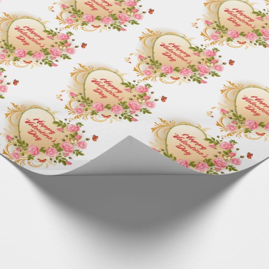 Glückliches Packpapier des Valentinstag-2 (Ecke)