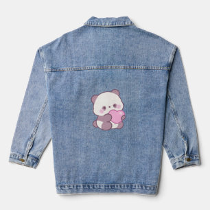 Glückliches Panda-Design   Positive Niedliche Vibe Jeansjacke